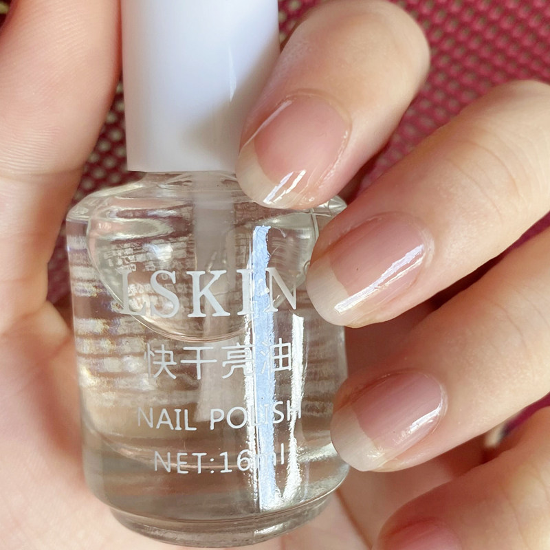 学生学生透明自然免烤速干亮甲油