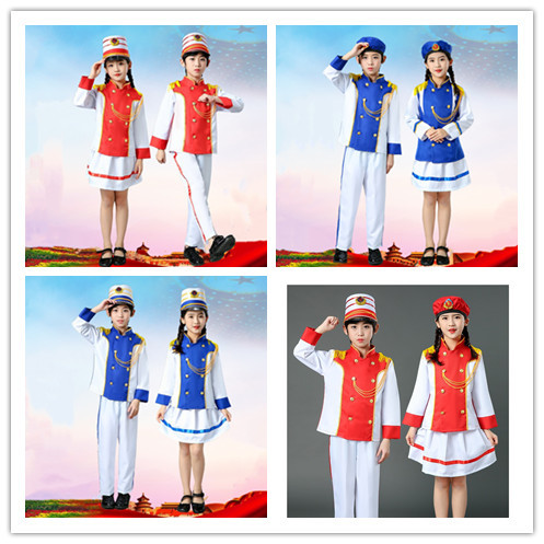 新款中小学生鼓号队服装幼儿园升旗手服少先队护旗手服鼓乐队服装