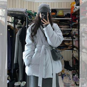 2023新款蓝色棉衣棉服外套女冬季棉袄爆款oversize小众设计感加厚