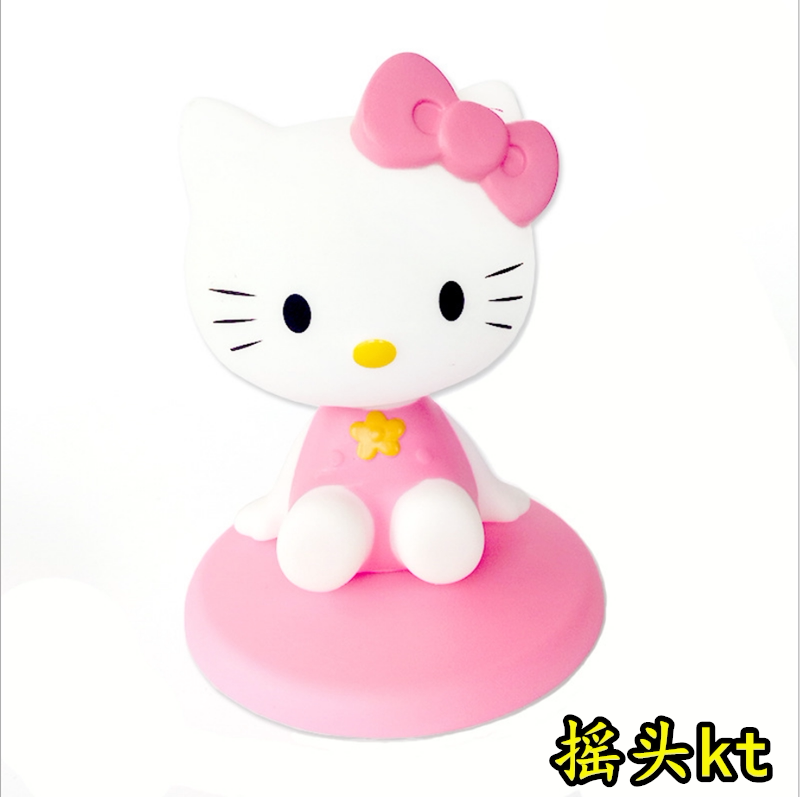 创意摇头公仔蛋糕烘焙情景装饰摆件 车载摇头娃娃玩偶机器猫kt猫