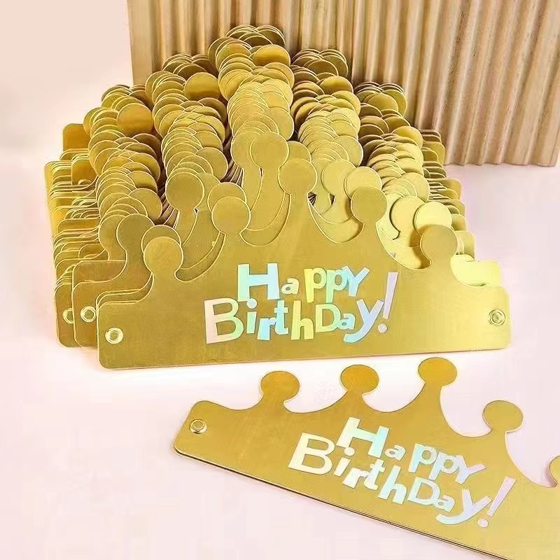 可折叠皇冠生日帽金卡纸