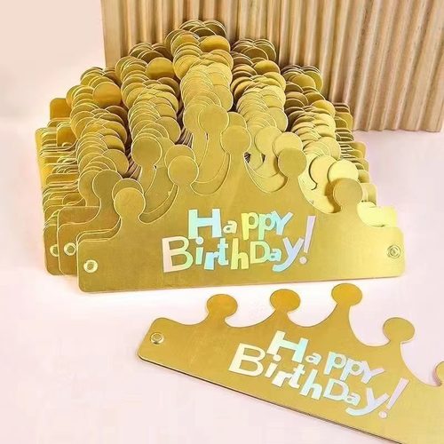 可折叠皇冠生日帽金卡纸