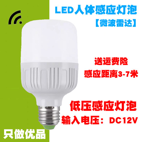 dc12v人体感应灯泡led直流低压