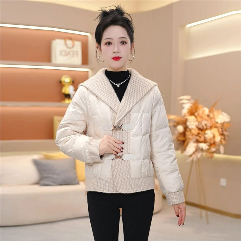2025新款今年流行爆款纯色保暖时尚洋气加厚显瘦羽绒服宽松秋冬