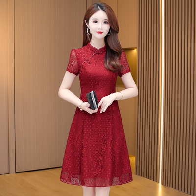 喜婆婆婚宴装十三行旗袍连衣裙女2025新款今年流行爆款高端礼服夏