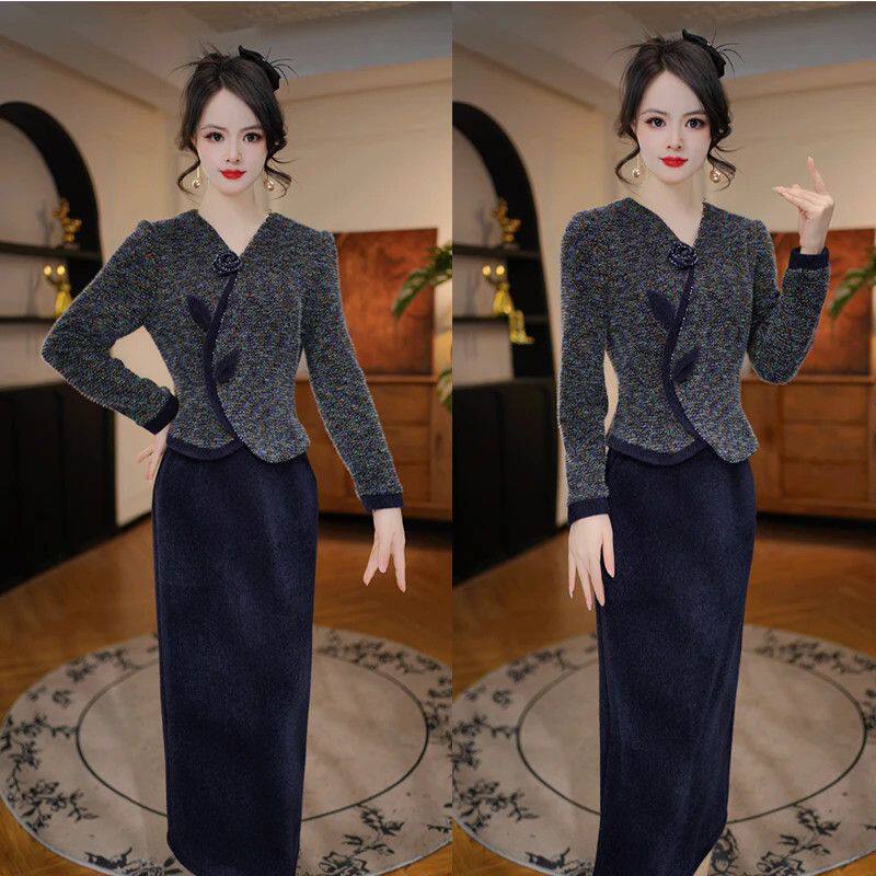 连衣裙2025新款今年流行爆款冬季收腰显瘦洋气减龄轻奢女人味打底