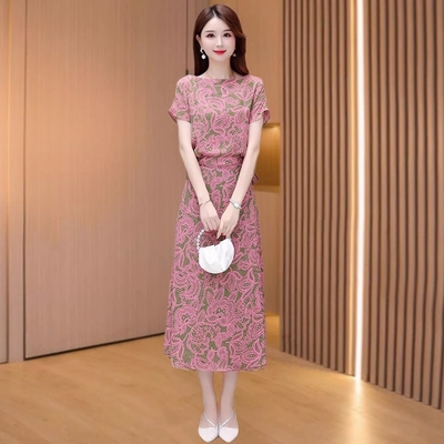 广州十三行深圳南油连衣裙2025新款女夏贵夫人欧货流行假两件套装