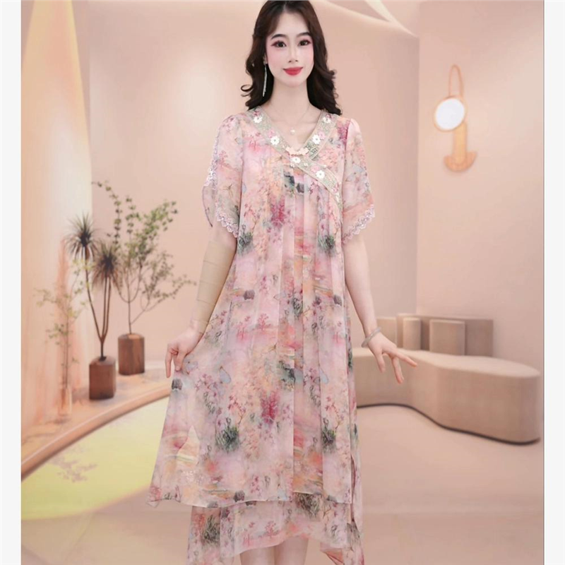 连衣裙2025新款今年流行爆款夏季气质时尚优雅法式显瘦洋气中长款