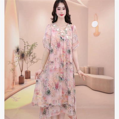 连衣裙2025新款今年流行爆款夏季气质时尚优雅法式显瘦洋气中长款