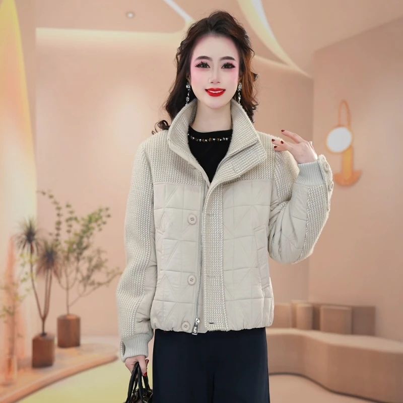 2025新款今年流行爆款冬季洋气显瘦百搭休闲立领短款女士棉服外套