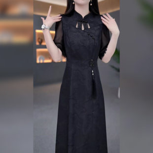 丹贝芬改良版旗袍连衣裙女夏季2026新款显瘦复古高级感国风a字裙