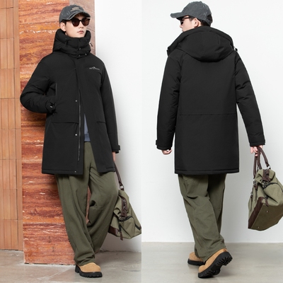 2025新款男脱卸中长净面派克羽绒服旧翻新改造定做非九半成品外壳