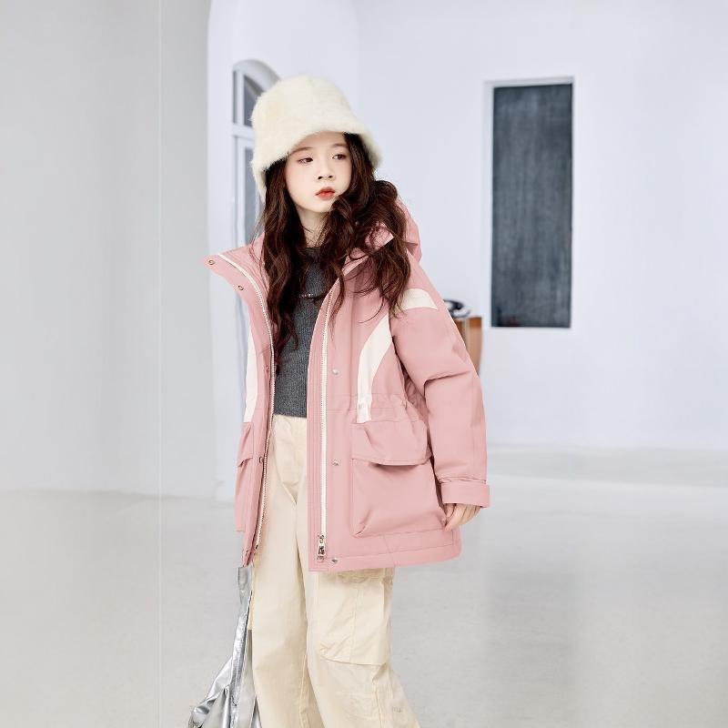 女童脱卸内胆派克羽绒服外壳