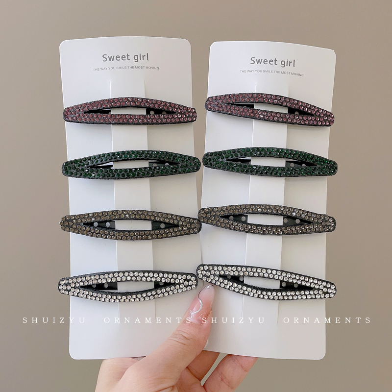 满钻发夹女侧边夹前额碎发刘海一字夹子小众设计发卡女生精致头饰