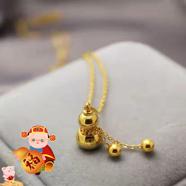 福禄双全金葫芦项链钛钢不掉色