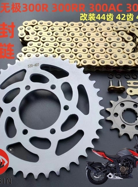 适用隆鑫无极LX300-6A 300R 300RR 300AC套链大小飞链轮油封链条