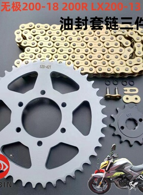 适用隆鑫无极200-18 200R LX200-13电喷CR5电喷大熊套链链盘链条