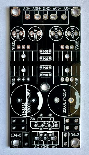 7915+7815稳压 15V 5v 双组电压输出 PCB 空板