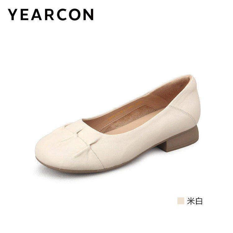 意尔康女鞋2025秋季新款真皮休闲