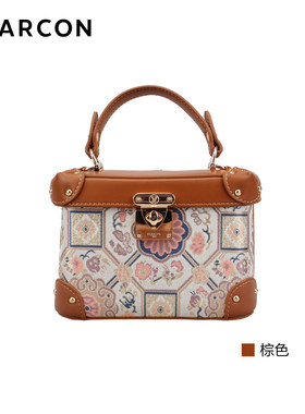 意尔康女包2026春季新款女士小方包复古印花单肩斜挎包61Y25056