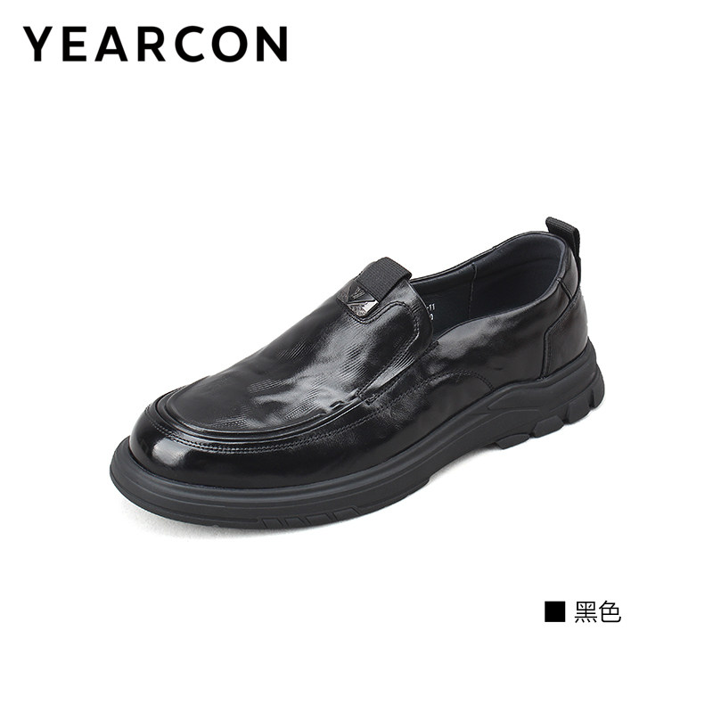 意尔康男鞋秋季新款商务休闲皮鞋真皮软底爸爸鞋男款