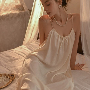 维多利亚性感真丝睡衣女2026新款夏季冰丝绸吊带睡裙高级感家居服