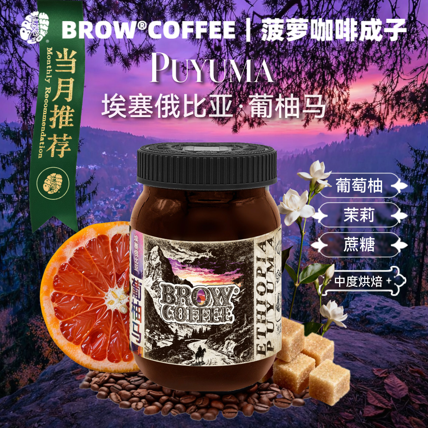 菠萝咖啡成子埃塞俄比亚葡柚马咖啡豆日晒处理手冲精品冷萃120g