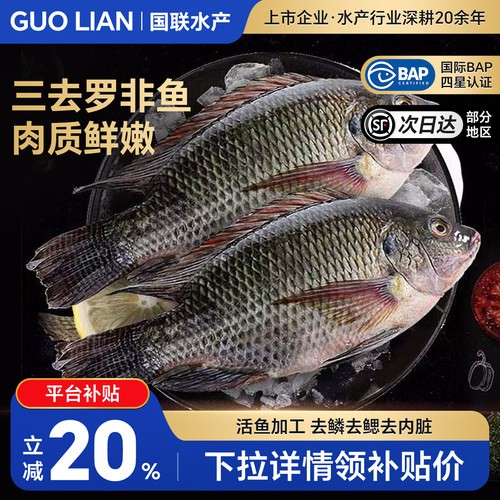 国联水产三去罗非鱼淡水鱼新鲜