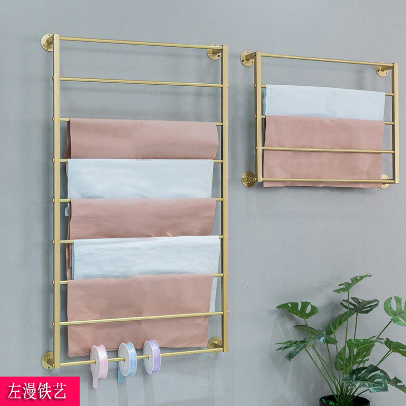 服装店展示架上墙围巾架壁挂货架铁艺丝巾织带面料布料铁艺收纳架