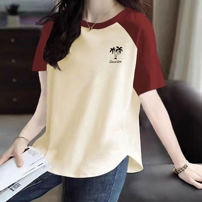 100%纯棉印花短袖t恤女