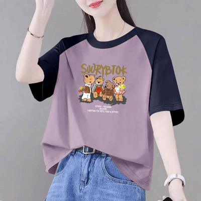 女装100%纯棉时尚短袖t恤