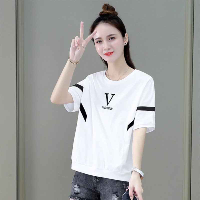 100%纯棉蝙蝠衫短袖t恤女