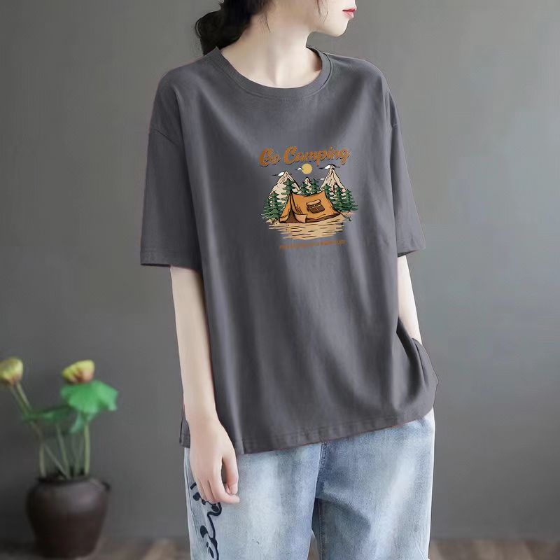 清仓捡漏夏季纯棉休闲短袖上衣女