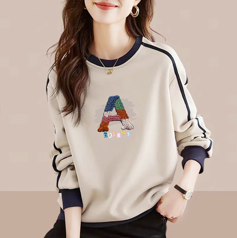 纯棉时尚休闲长袖卫衣女春秋款