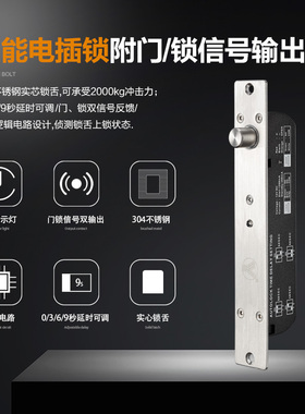 YLI/意林电子YB-700(LED)重型智能电插锁带门锁信号反馈延时可调
