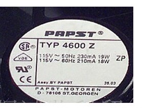 TYP 4600Z 原装正品德国 115VAC 120*120*38 金属耐高温风扇