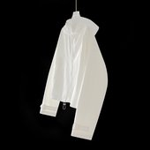 外套宽松薄美式 随性松弛感 纯白色夹克女春秋连帽防水短款 冲锋衣C