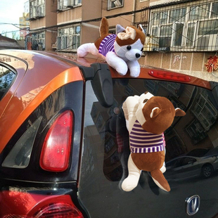 汽车外部车顶车尾装饰玩偶哈士奇狗车用饰品可爱拉风搞笑个性立体
