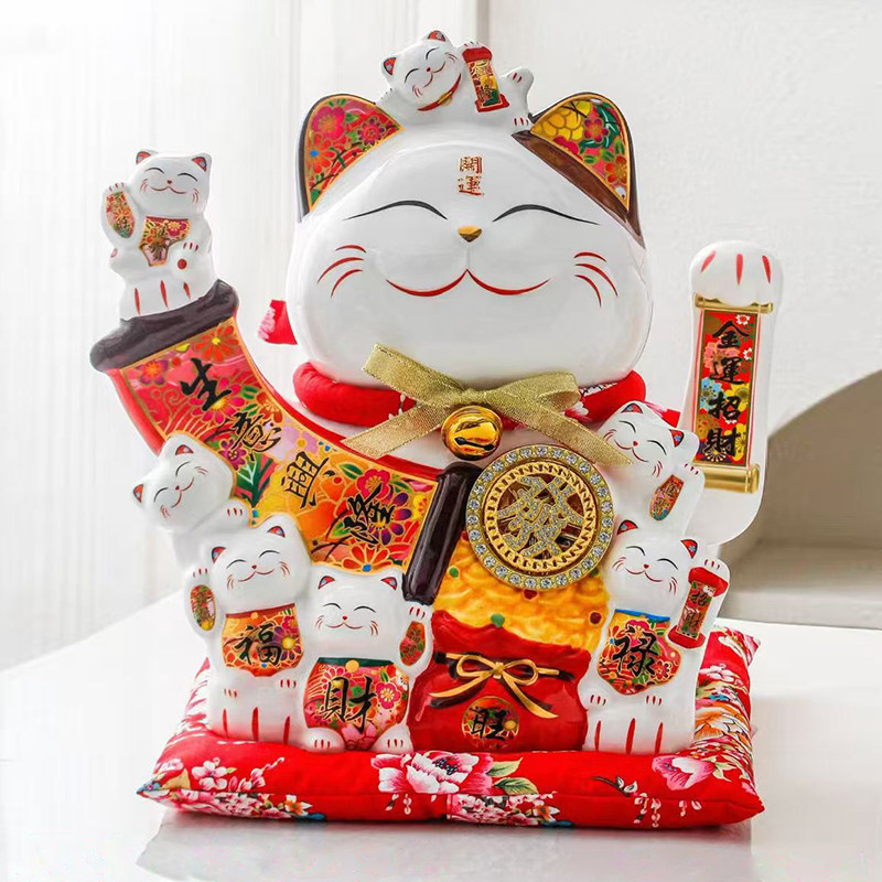 招财猫自动摇手开业店铺收银台发财家居乔迁办公室入户门招手礼品,家居饰品,招财猫,淘宝优惠券,粉丝福利购,淘宝优惠卷