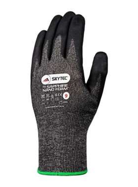 Skytec SKG00050BB 蓝宝石纳米泡沫黑色聚乙烯工作手套 6号丁腈泡