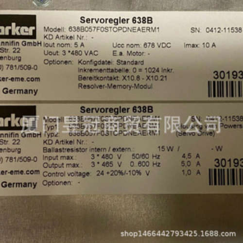 进口PARKER 派克 638B057F0STOPDNEAERM1驱动器