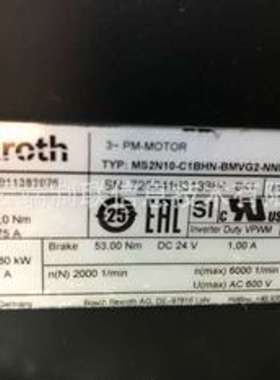 德国力士乐伺服电机R911385910 MS2N06-D0BRN-CSSK0-NNNNN-NN