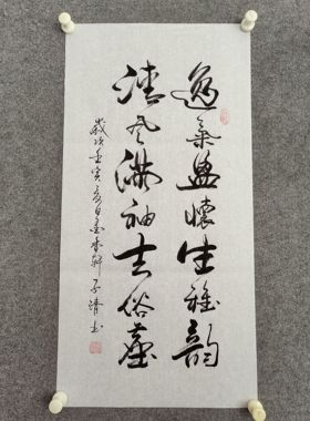 书法字画定制手写真迹毛笔字逸气盈怀生雅韵清风满袖去俗尘
