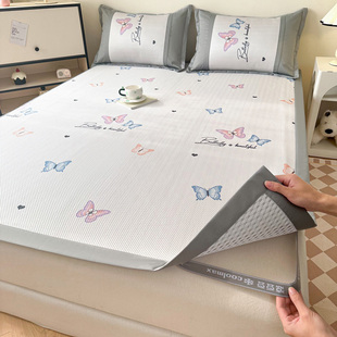 夏季 印花凉席冰丝席可水洗可折叠家用空调软席子三件套200x220