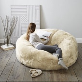 无印沙发良品毛绒舒适布艺懒人沙发 创意卧室懒骨头豆包袋榻榻米