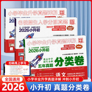 2026名校真题分类卷小升初百校联盟小学毕业升学考试真题详解语文数学英语小升初真题卷四五六年级小升初冲刺名校卷课内课外双提高