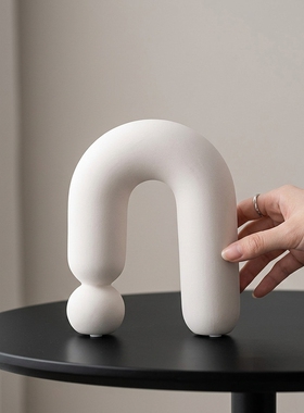 简约白色U型桌面氛围装饰摆件