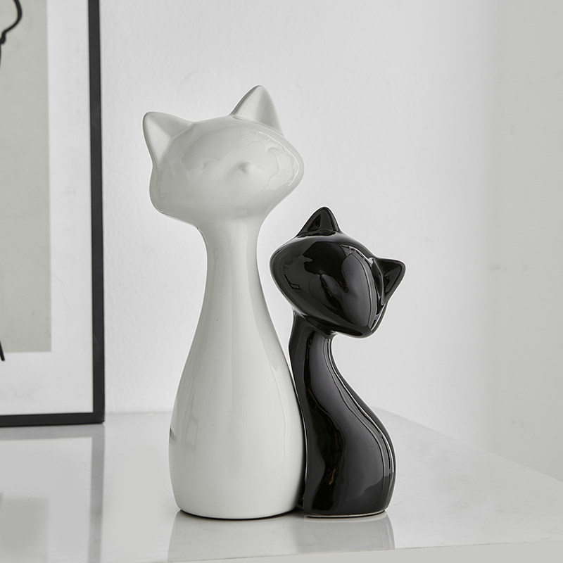 简约猫咪摆件客厅轻奢高档玄关电视柜酒柜装饰品办公室高级感小众,家居饰品,装饰摆件,淘宝优惠券,粉丝福利购,淘宝优惠卷