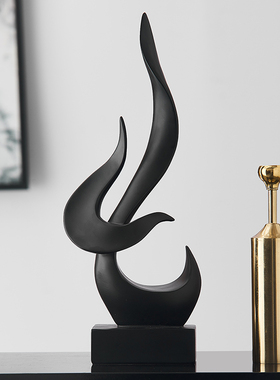 创意轻奢家居饰品客厅酒柜装w饰摆件高档抽象火焰玄关现代简约装