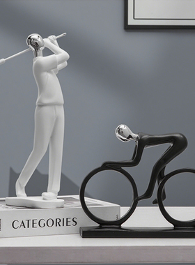 办公室运动人物高尔夫艺术摆件